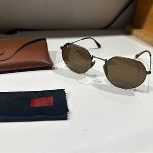 Titanium Ray-Ban Jack Polarized Sunglasses - Matte Gold